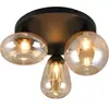 Image de Trio, Applique + plafonnier, 617030313 Lumina E14 Deckenleuchte 3-fach  48,5cm Schwarz Matt (E14)
