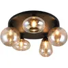 Image de Trio, Applique + plafonnier, 617030513 Lumina E14 Deckenleuchte 5-fach  63,5cm Schwarz Matt (E14)