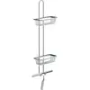 Image de Emco, Rangement pour douche, Etagère murale SYSTEM 2 2 paniers profonds, raclette de douche chromée (20 x 20 x 84.80 cm)