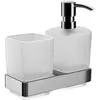 Image de Emco, Porte brosse à dents, Porte-verre/distributeur de savon LOFT verre cristal satiné chromé