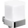 Image de Emco, Distributeur de savon + porte-savon, Distributeur de savon liquide Loft chrome/verre satiné 052100103