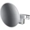 Image de Emco, Miroir cosmétique, miroir à raser/de maquillage LED EVO rond, modèle mural, 2 bras 3x chrome
