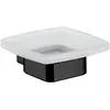 Image de Emco, Distributeur de savon + porte-savon, Porte-savon LOFT Wdmod. verre cristal satiné noir