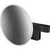 Image de Emco, Miroir cosmétique, miroir à raser/cosmétique LED EVO rond, modèle mural, 2 bras 5x noir