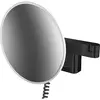Image de Emco, Miroir cosmétique, miroir à raser/cosmétique LED EVO rond, modèle mural, 2 bras 5x noir