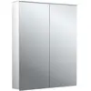 Image de Emco, Armoire de toilette, flat 2 armoire de toilette lumineuse LED avec voile lumineux, 2 portes, 600x711x113mm, 97970640 (60 x 14.50 x 71.10 cm)