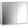 Image de Emco, Armoire de toilette, loft armoire de toilette lumineuse, 800mm, 2 portes, modèle à encastrer, aluminium/miroir (84.30 x 17.50 x 73.30 cm)