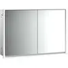 Image de Emco, Armoire de toilette, loft armoire de toilette lumineuse, 1000mm, 2 portes, modèle à encastrer, aluminium/miroir (104.30 x 17.50 x 73.30 cm)