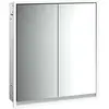 Image de Emco, Armoire de toilette, loft armoire de toilette lumineuse, 600 mm, modèle à encastrer, aluminium/blanc, 979806105 (64.30 x 17.50 x 73.30 cm)