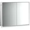 Image de Emco, Armoire de toilette, loft armoire de toilette lumineuse, 800mm, 2 portes, modèle à encastrer, aluminium/blanc, 979806107 (84.30 x 17.50 x 73.30 cm)
