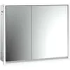 Image de Emco, Armoire de toilette, loft armoire de toilette lumineuse, 800mm, 2 portes, modèle à encastrer, aluminium/blanc, 979806109 (84.30 x 17.50 x 73.30 cm)