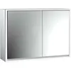 Image de Emco, Armoire de toilette, loft armoire de toilette lumineuse, 1000mm, 2 portes, modèle apparent, aluminium/blanc, 979806116 (104.40 x 17.50 x 73.30 cm)