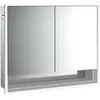 Image de Emco, Armoire de toilette, loft armoire de toilette lumineuse avec compartiment inférieur, 800mm, 2 portes, modèle à encastrer (84.30 x 17.50 x 73.30 cm)