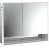 Image de Emco, Armoire de toilette, loft armoire de toilette lumineuse avec compartiment inférieur, 800mm, 2 portes, modèle à encastrer (84.30 x 17.50 x 73.30 cm)