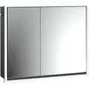 Image de Emco, Armoire de toilette, loft armoire de toilette lumineuse, 800mm, 2 portes, modèle à encastrer, noir/miroir, 979813309 (84.30 x 17.50 x 73.30 cm)
