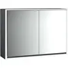 Image de Emco, Armoire de toilette, loft armoire de toilette lumineuse, 1000mm, 2 portes, modèle apparent, noir/miroir, 979813312 (104.40 x 17.50 x 73.30 cm)
