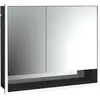 Image de Emco, Armoire de toilette, loft armoire de toilette lumineuse avec compartiment inférieur, 800mm, 2 portes, modèle à encastrer (84.30 x 17.50 x 73.30 cm)