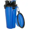 Image de Kerbl Récipient pour eau et nourriture 2x350ml, écuelle de voyage incluse, bleu (35 cl), Gamelle