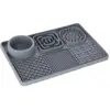 Image de Kerbl Pet Schleckmatte XL, grau, 30x20 cm, Beschäftigung Hunde und Katzen, unterstützt Stressabbau, Gamelle