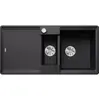 Image de Blanco, Évier, ADIRA 6 S-F SILGRANIT noir Type de montage : à fleur réversible avec commande de vidage à (99 cm, 49 cm)