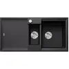 Image de Blanco, Évier, ADIRA 6 S SILGRANIT noir Type de montage : montage par le haut réversible avec commande de (Evier encastré, 100 cm, 50 cm)