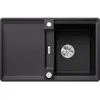Image de Blanco, Évier, ADIRA 45 S-F SILGRANIT noir Type de montage : à fleur réversible avec vidage à distance (77 cm, 49 cm)