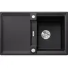 Image de Blanco, Évier, ADIRA 45 S SILGRANIT noir Type de montage : montage par le haut réversible avec vidage à (Evier encastré, 78 cm, 50 cm)
