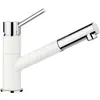 Image de Blanco, Robinetterie de cuisine, KANO-S silgranite blanc/chrome Basse pression Avec tuyau extractible Disconnecteur