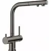 Image de Blanco, Robinetterie de cuisine, FONTAS-S II Filtre satin dark steel Haute pression Avec tuyau extractible Anti-retour