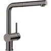 Image de Blanco, Robinetterie de cuisine, LINUS-S satin dark steel Haute pression Avec tuyau extractible Clapet anti-retour