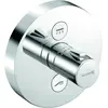 Image de Kludi, Robinetterie de salle de bains, Mitigeur thermostatique encastré PUSH Feinbaus avec unité fonctionnelle ronde chromé