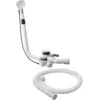 Image de Duravit, Siphon, Garniture de vidage/débordement QUADROVAL avec arrivée au sol tuyau flexible long chromé (Garniture de trop-plein, 1 1/4")