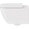 Image de Duravit, Cuvette toilettes + bidet, WC Happy D.2 blanc mural sans rebord avec revêtement Wondergliss et Duraf