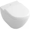 Image de Villeroy & Boch, Cuvette toilettes + bidet, WC suspendu V&B SUBWAY plat, 370x560mm blanc