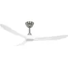 Image de CasaFan Ventilateur de plafond ECO GENUINO, Ø hélice 1520 mm, blanc mat / chromé., Ventilateur, Argent, Blanc