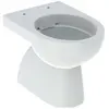 Image de Geberit, Cuvette toilettes + bidet, Renova WC au sol, chasse deau basse, sortie verticale, forme partiellement fermée, Rimfree