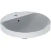 Image de Geberit, Lavabo, Keramag VariForm lavabo encastré rond, 480mm, avec trou pour robinet, avec trop-plein (585 mm, 480 mm)