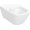 Image de Geberit, Cuvette toilettes + bidet, Keramag / Toilettes profondes sans rebord Smyle Square Rimfree blanc mural avec revêtement