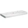 Image de Geberit, Lavabo, Keramag / lavabo Smyle Square 120 cm blanc avec 2 robinets avec revêtement 500253018 (480 mm, 1200 mm)