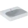 Image de Geberit, Lavabo, Keramag / Lave-mains Smyle Square asymétrique 50 cm blanc avec revêtement 500256018 (410 mm, 500 mm)