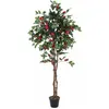 Image de Europalms, Plantes artificielles, Camélia rouge avec pot, plante artificielle, 180cm (180 cm)