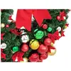 Image de Europalms, Plantes artificielles, Couronne de sapin premium, décorée, 90cm (90 cm)