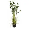 Image de Europalms, Plantes artificielles, Arbuste à feuilles persistantes avec herbe, plante artificielle, 120 cm (120 cm)