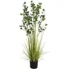 Image de Europalms, Plantes artificielles, Arbuste à feuilles persistantes avec herbe, plante artificielle, 152 cm (152 cm)