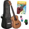 Image de Cascha HH 2049 Premium Mahogany tenor ukelele set (4-talig) (Teneur), Ukulélé, Marron