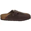 Image de Birkenstock, Unisexe, Sandales, Nubuck de Boston huilé en cuir Étroit, Marron, (40)