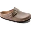 Image de Birkenstock, Unisexe, Sandales, Nubuck de Boston huilé en cuir Étroit, Marron, (39)