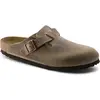 Image de Birkenstock, Unisexe, Sandales, Nubuck de Boston huilé en cuir Étroit, Marron, (40)