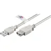 Image de Goobay Rallonge USB 2.0 Hi-Speed avec certificat USB, gris, 1.8 m (1.80 m, USB 2.0), Câble USB