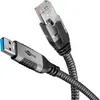 Image de Goobay Câble Ethernet USB-A vers RJ45, 5 m (F/UTP, CAT6, 5 m), Câble réseau